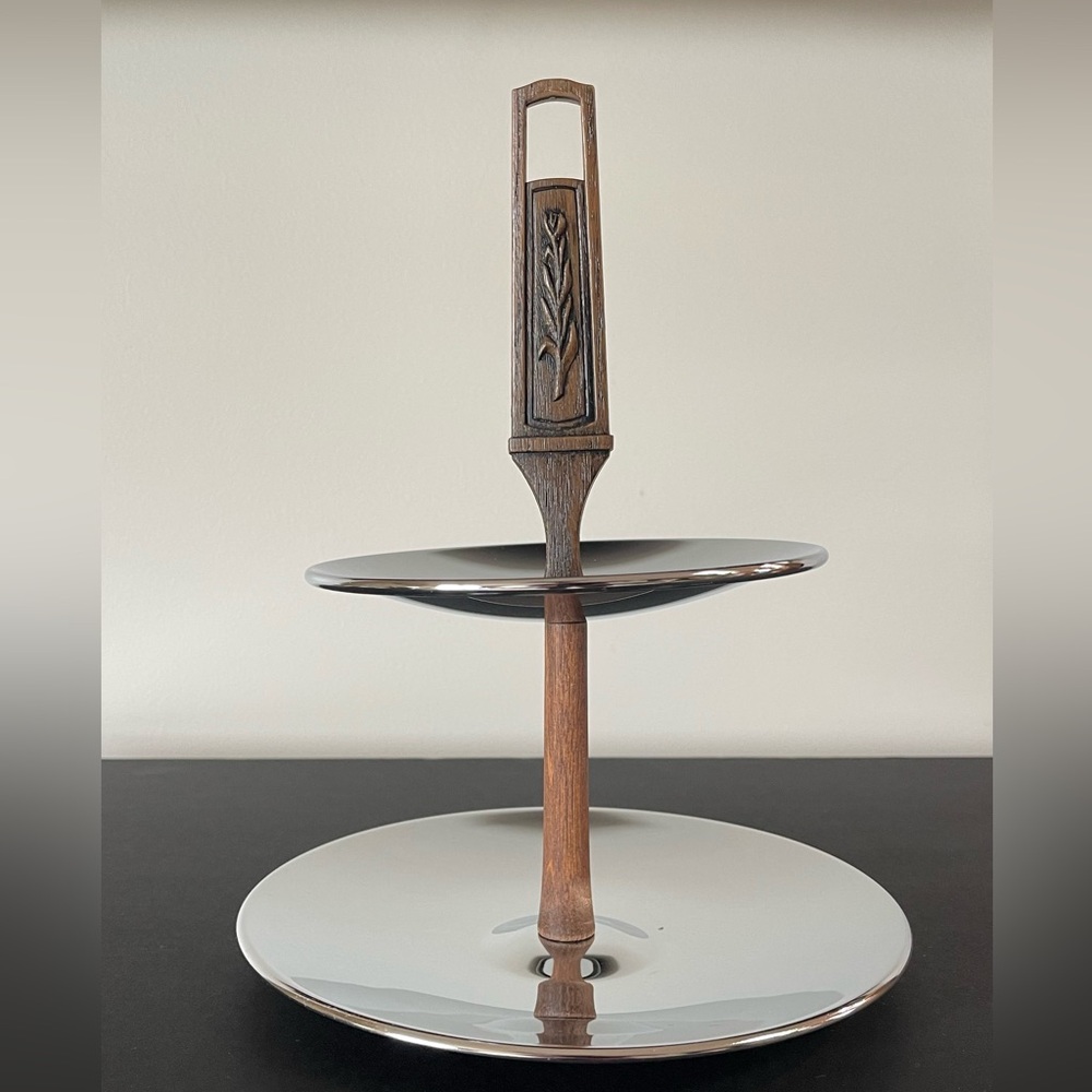 MCM Vintage 2-tiered Tidbit Serving Tray